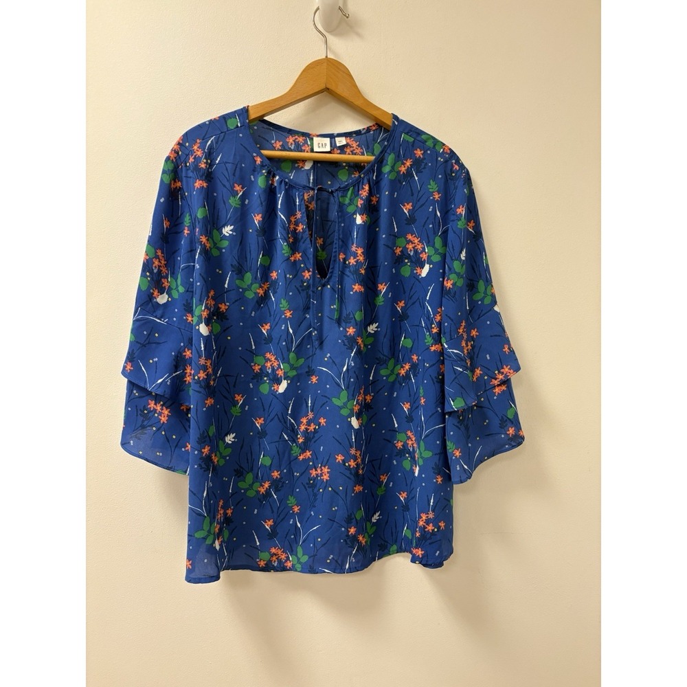 GAP Floral Tie Front Top Plus 2X Boho